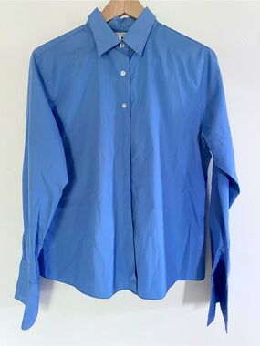 Men's Long-Sleeve Dress Shirt in Bright Blue - Point Collar